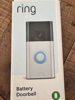 Ring Battery Doorbell in Silver, Black and Blue Accent